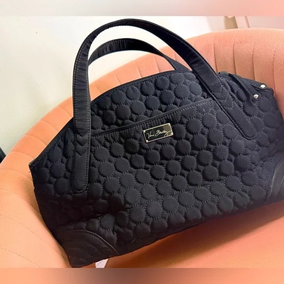 Vera Bradley Black Quilted Shoulder Bag - Picture 1 of 5